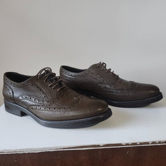 Boemos Made in Italy Leather Wingtip Brogue Oxford Shoes Men's Size 10 - Picture 6 of 9